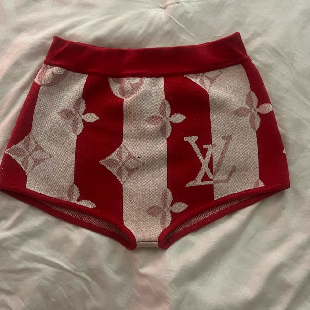 Louis Vuitton Red and Cream Women Shorts